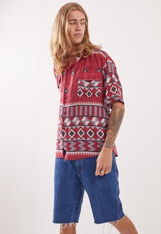 VINTAGE PATTERNED FESTIVAL SHORT SLEEVE SHIRT