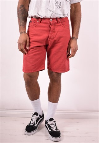 TRUSSARDI MENS VINTAGE SHORTS W34 RED 90S