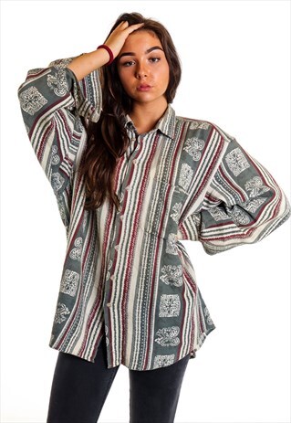 VINTAGE PATTERNED FLANNEL SHIRT S902