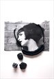 Black Goth Minimal Rope Knot Necklace 