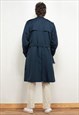 VINTAGE 80'S MEN INSULATED TRENCH COAT IN NAVY