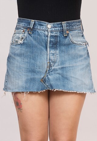 LEVI'S 501 HIGH WAISTED DENIM MINI SKIRT