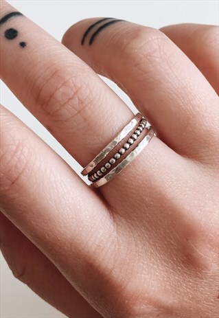 STERLING SILVER STACKING TRIO RING