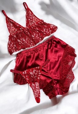 Ruby 3-Piece Lingerie & Shorts Set