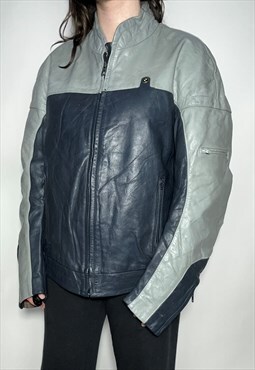  Nascar leather racer biker jacket vintage 90s BMW
