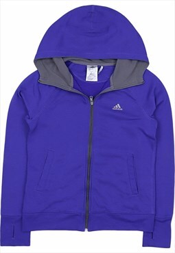 The North Face 90's Spellout Zip Up Hoodie Small Blue