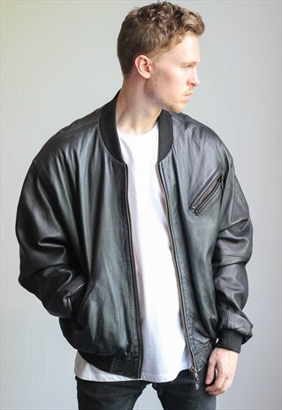 VINTAGE LEATHER BOMBER JACKET
