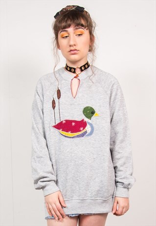 VINTAGE 90'S GREY DUCK SWEATSHIRT