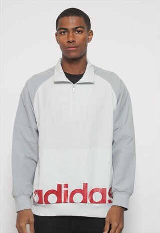 VINTAGE ADIDAS LOGO TRACK JACKET WHITE