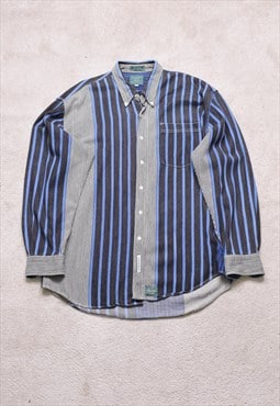 Vintage 90s Baxter Blue Striped Denim Shirt