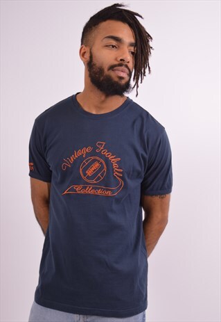 UMBRO MENS VINTAGE T-SHIRT TOP MEDIUM NAVY BLUE 90S