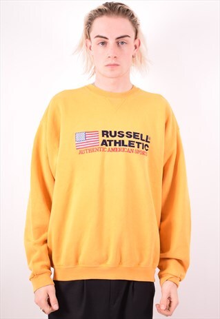 RUSSELL ATHLETIC MENS VINTAGE SWEATSHIRT JUMPER MEDIUM 90S
