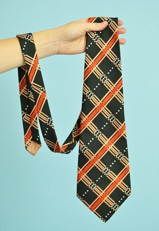 VINTAGE 70'S RETRO MOD PATTERN PRINT TIE
