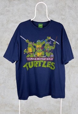 Vintage Teenage Mutant Ninja Turtles T-Shirt Blue XXL TMNT