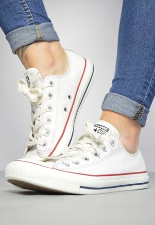 VINTAGE 90S CONVERSE WHITE LEATHER OX SHOES PREPPY RETRO