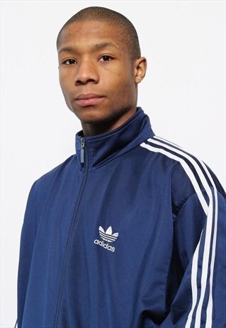VINTAGE ADIDAS LOGO TRACK JACKET BLUE