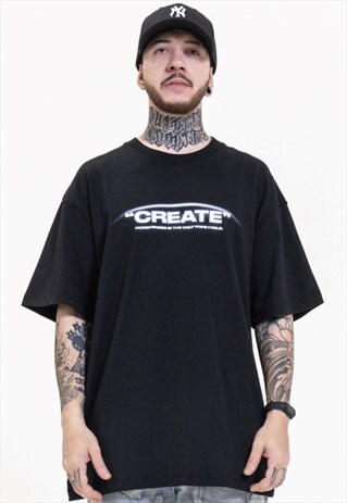 BACK PRINTING CASUAL LOOSE T-SHIRT