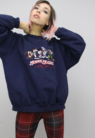 VINTAGE 90S OVERSIZED LOONEY TUNES SWEATER SWEATSHIRT