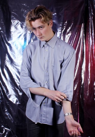 VINTAGE CHRISTIAN DIOR GREY AND WHITE SHIRT