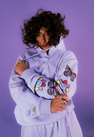 THE LILAC RAINBOW GRAPHIC PRINTED HOODIE