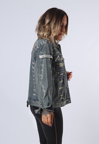 PACO JEANS DENIM JACKET FITTED OVERSIZED VINTAGE UK 12 (DKEJ