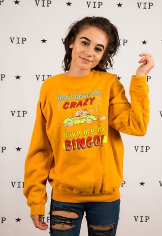 90S VINTAGE DRIVE ME TO BINGO SWEATSHORT JERSEY JUMPER