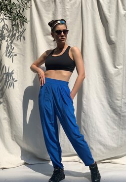 Vintage Revival Satin Joggers Baggy Trousers 