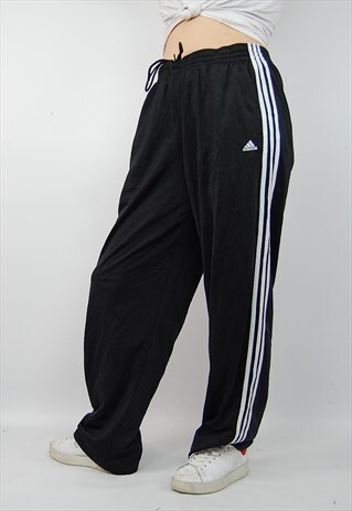 CLASSIC VINTAGE WIDE LEG ADIDAS JOGGERS ELASTIC & DRAWSTRING