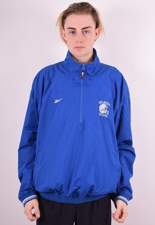 REEBOK MENS VINTAGE PULLOVER TRACKSUIT TOP XL BLUE 90S