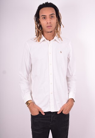 RALPH LAUREN MENS VINTAGE SHIRT XL WHITE 90'S