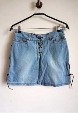 Vintage Denim Mini Skirt Skirts High Waist Blue 90s