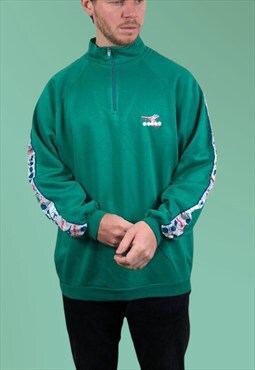 Vintage Green Sweatshirt Vintage Sweatshirt Diadora Rare