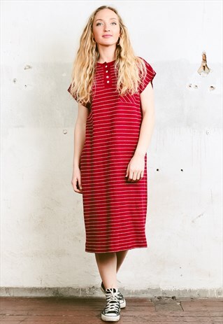 VINTAGE 90S STRIPED T-SHIRT MIDI DRESS