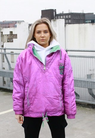 RARE VINTAGE PINK ELLESSE SKI 1/4 ZIP JACKET