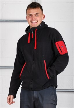 Vintage Berghaus Hoodie in Black Fleece Hiking Jumper Large
