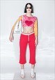 VINTAGE Y2K R'N'B STAR JOGGER CULOTTES IN TOMATO RED