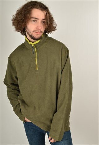 VINTAGE FILA 1/4 ZIP FLEECE SWEATSHIRT 90'S IN GREEN