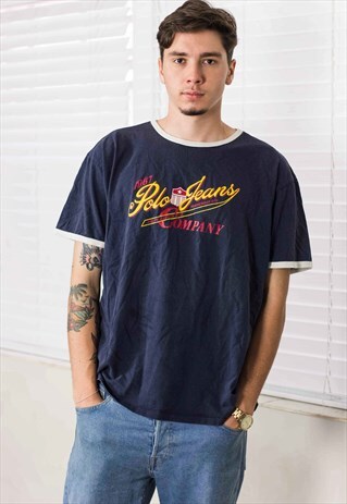 VINTAGE POLO RALPH LAUREN T-SHIRT LOGO 90S XL 7.9