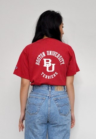 90S CHAMPION BOSTON UNIVERSITY SLOGAN T-SHIRT