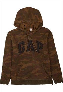 Vintage 90's Gap Hoodie Camo Pullover Khaki Green Medium