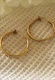 GOLD MEDIUM BASIC SEMI-OPEN HOOP EARRINGS