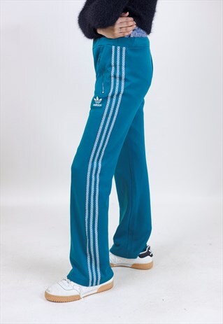 VINTAGE 90S ADIDAS TURQUOISE TRACKSUIT BOTTOMS