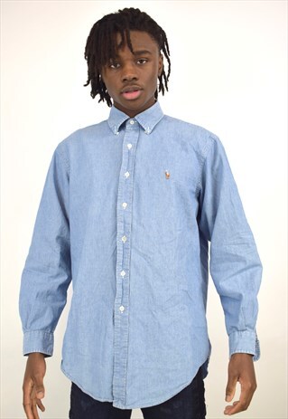 VINTAGE 90S POLO RALPH LAUREN DENIM L/S TEE