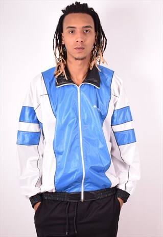 KAPPA MENS VINTAGE TRACKSUIT TOP JACKET LARGE WHITE 90S