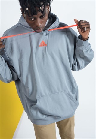 ADIDAS HOODIE WITH NEON LOGO.