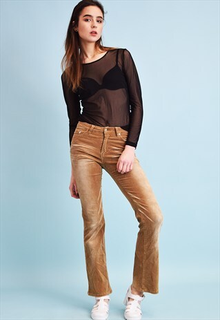 90'S RETRO LOWWAISTED CORDUROY STONEWASH TROUSERS