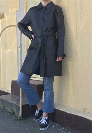 BROWN LEATHER COAT