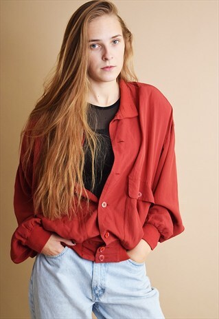 90'S RETRO MINIMALIST OVERSIZED SLOUCHY DAD'S BOMBER JACKET
