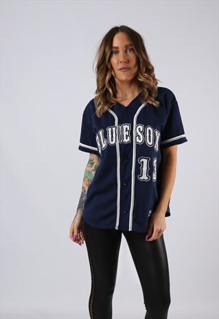 VINTAGE BASEBALL SPORT JERSEY TOP BLUE SOX UK 12 M (ACP)