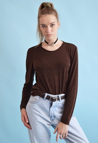 90'S RETRO KNIT OVERSIZED GRUNGE SHIMMER TOP BLOUSE